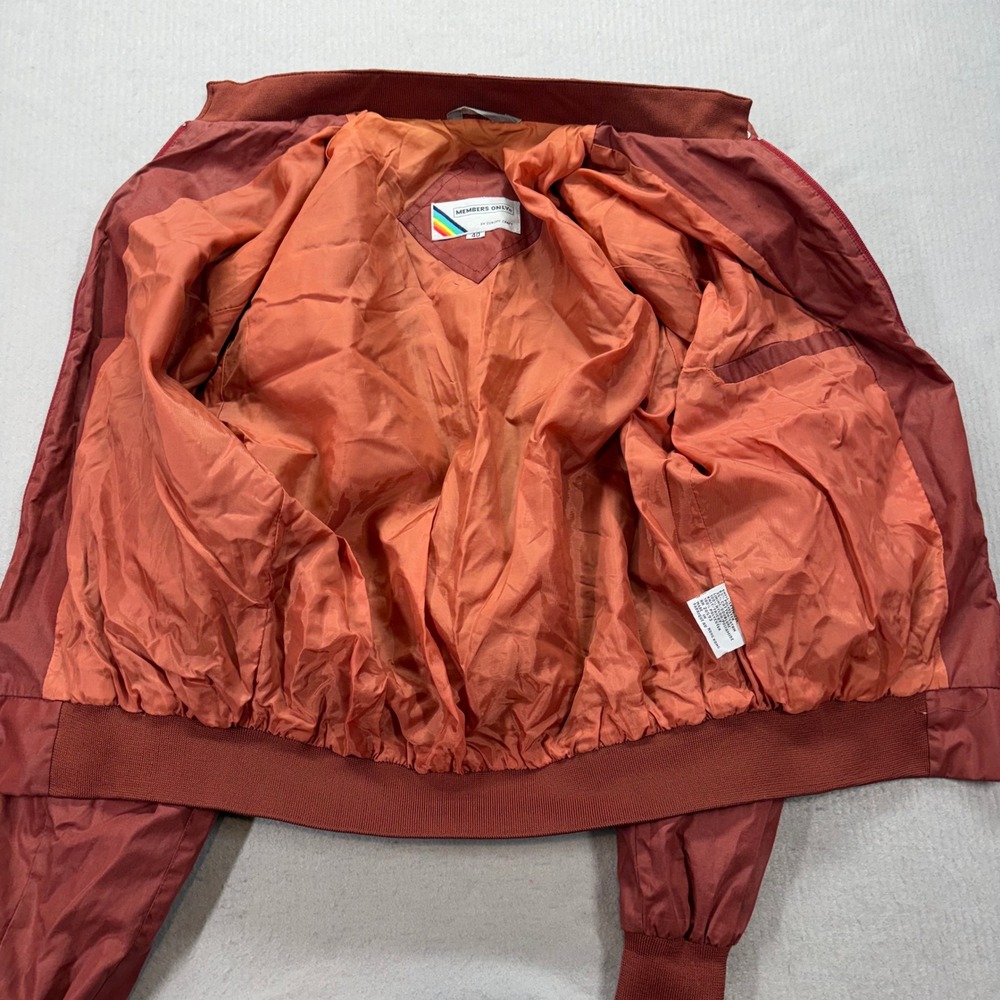 Members Only Racer Jacket Mens 40 Rust Vintage 80s Europe Craft Bomber - Picture 11 of 15
